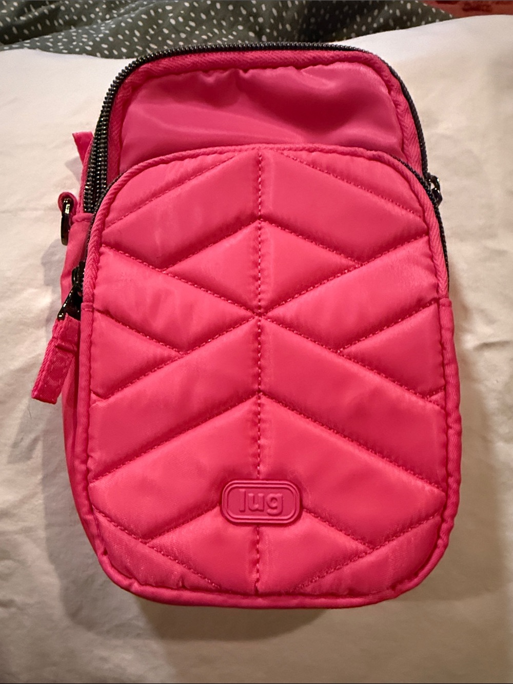 lug Hot Pink Quilted Crossbody Pouch